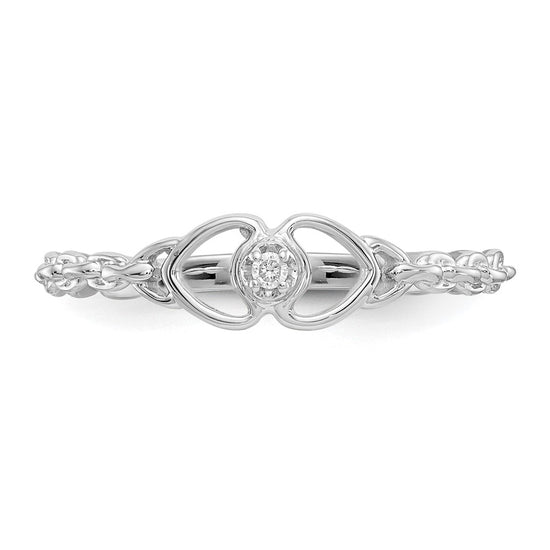 Gold Polished Diamond Heart Rings