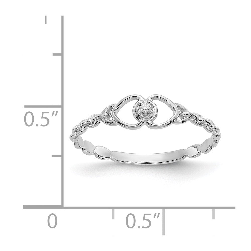 Gold Polished Diamond Heart Rings