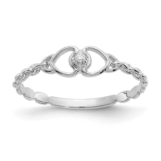 Gold Polished Diamond Heart Rings