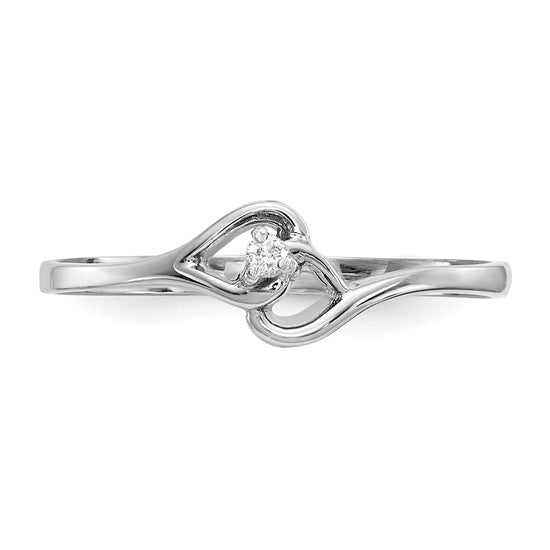 Gold Polished Diamond Heart Rings