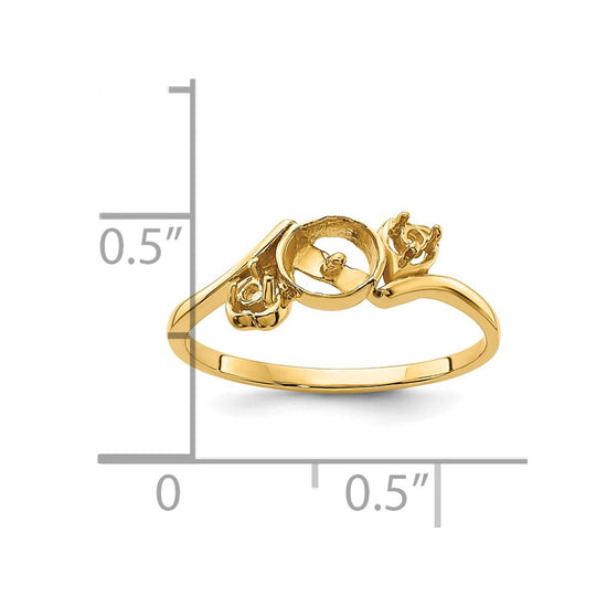 14k Diamond & 7mm Pearl Ring Mounting