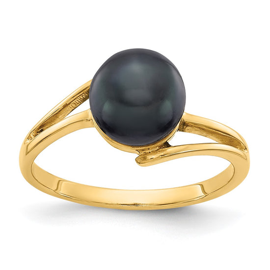 Gold Polished Freshwater Pearl Rings