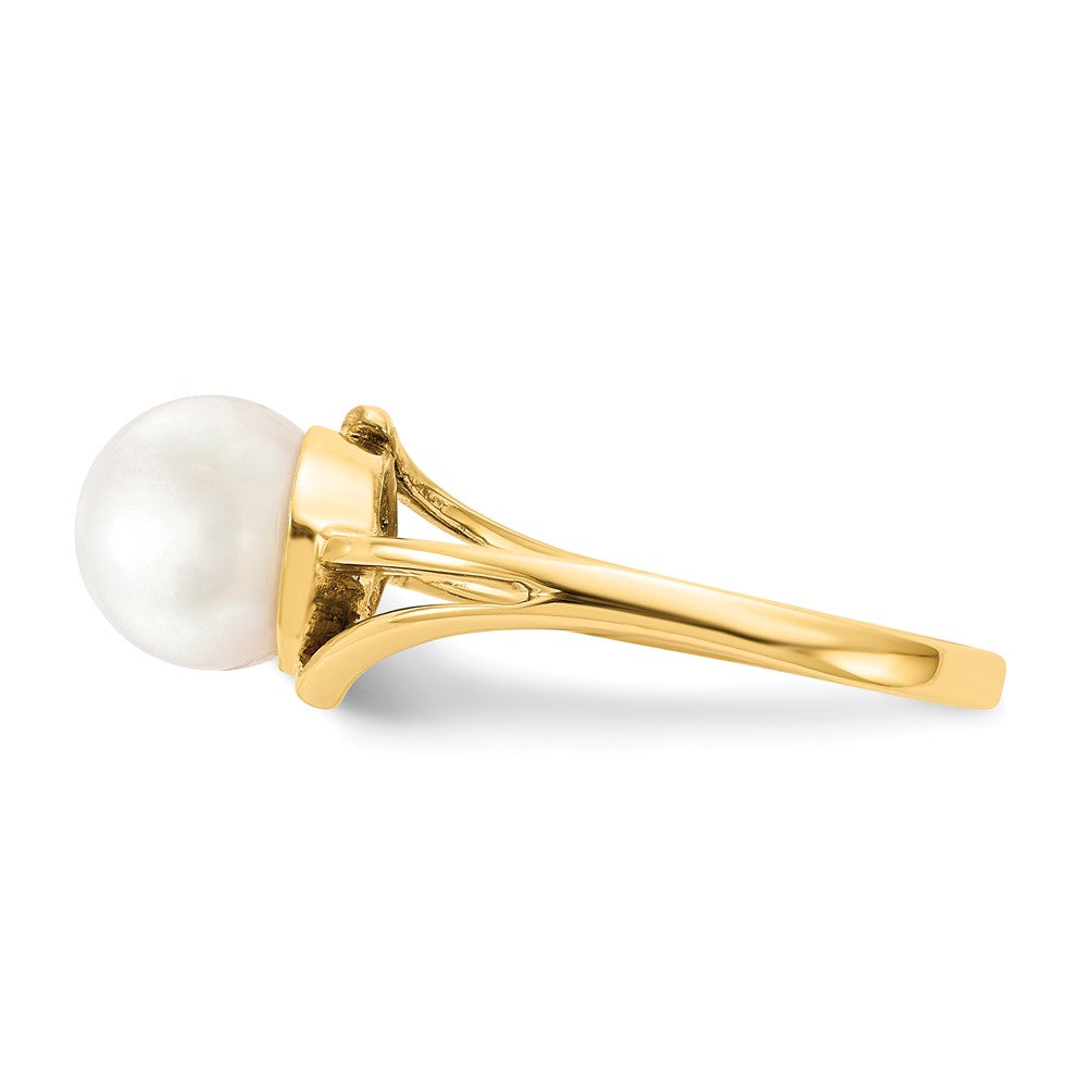 Gold Polished Freshwater Pearl Rings
