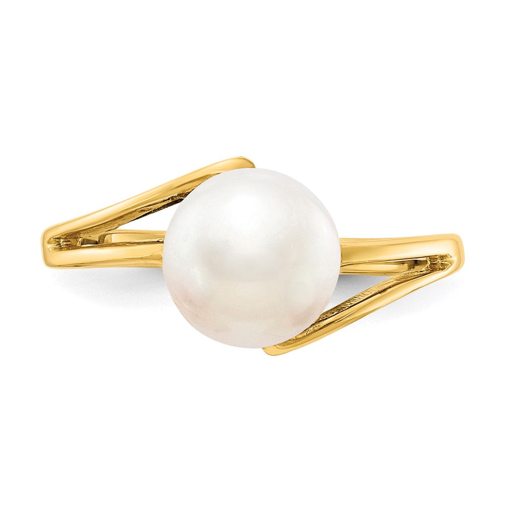 Gold Polished Freshwater Pearl Rings