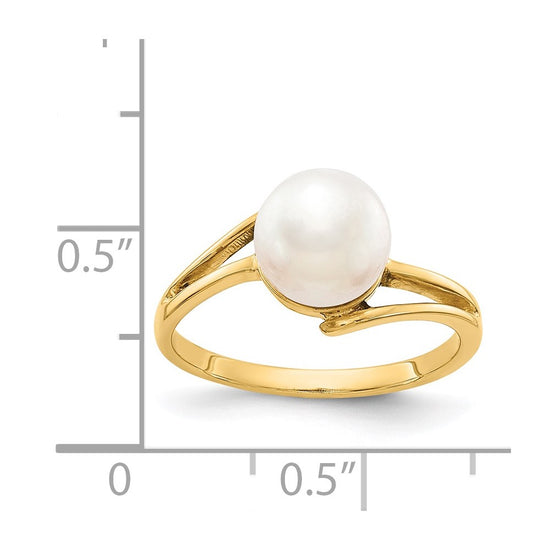 Gold Polished Freshwater Pearl Rings