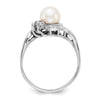 Gold Polished Freshwater Pearl and Diamond Rings