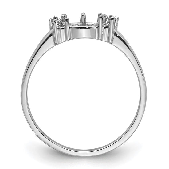 14k White Gold 6mm Pearl & Diamond Ring Mounting