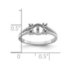 14k White Gold 6mm Pearl & Diamond Ring Mounting