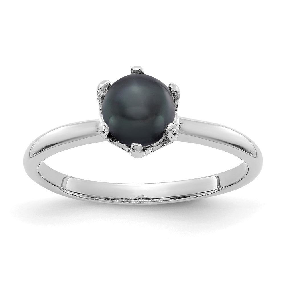 Gold Polished Freshwater Pearl and Diamond Rings