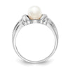 14k White Gold 6mm White Freshwater Cultured Pearl Ring