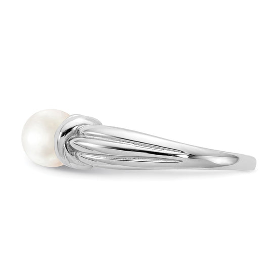 14k White Gold 6mm White Freshwater Cultured Pearl Ring