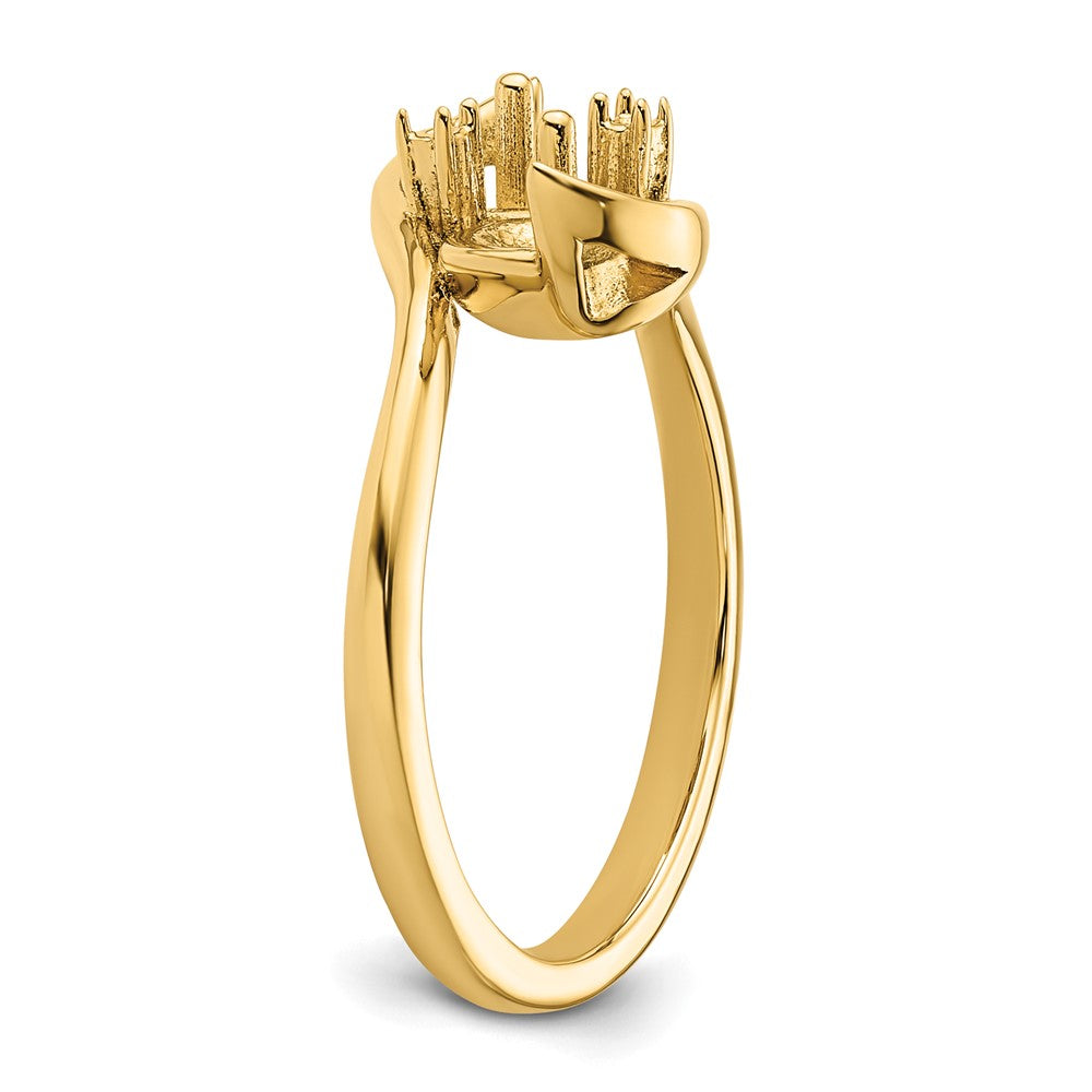 14k 6mm Pearl & Diamond Ring Mounting