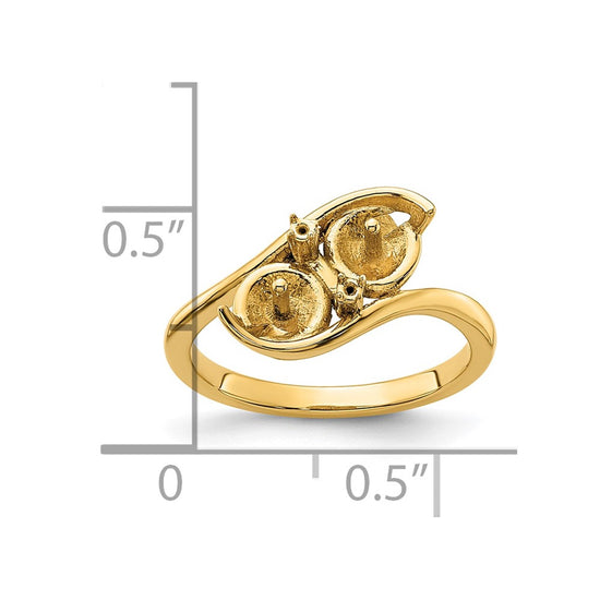 14k 6mm Pearl & Diamond Ring Mounting