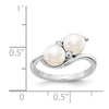 Gold Polished Freshwater Pearl and Diamond Rings
