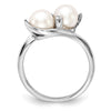 Gold Polished Freshwater Pearl and Diamond Rings