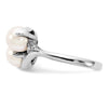 Gold Polished Freshwater Pearl and Diamond Rings