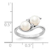 Gold Polished Freshwater Pearl and Diamond Rings