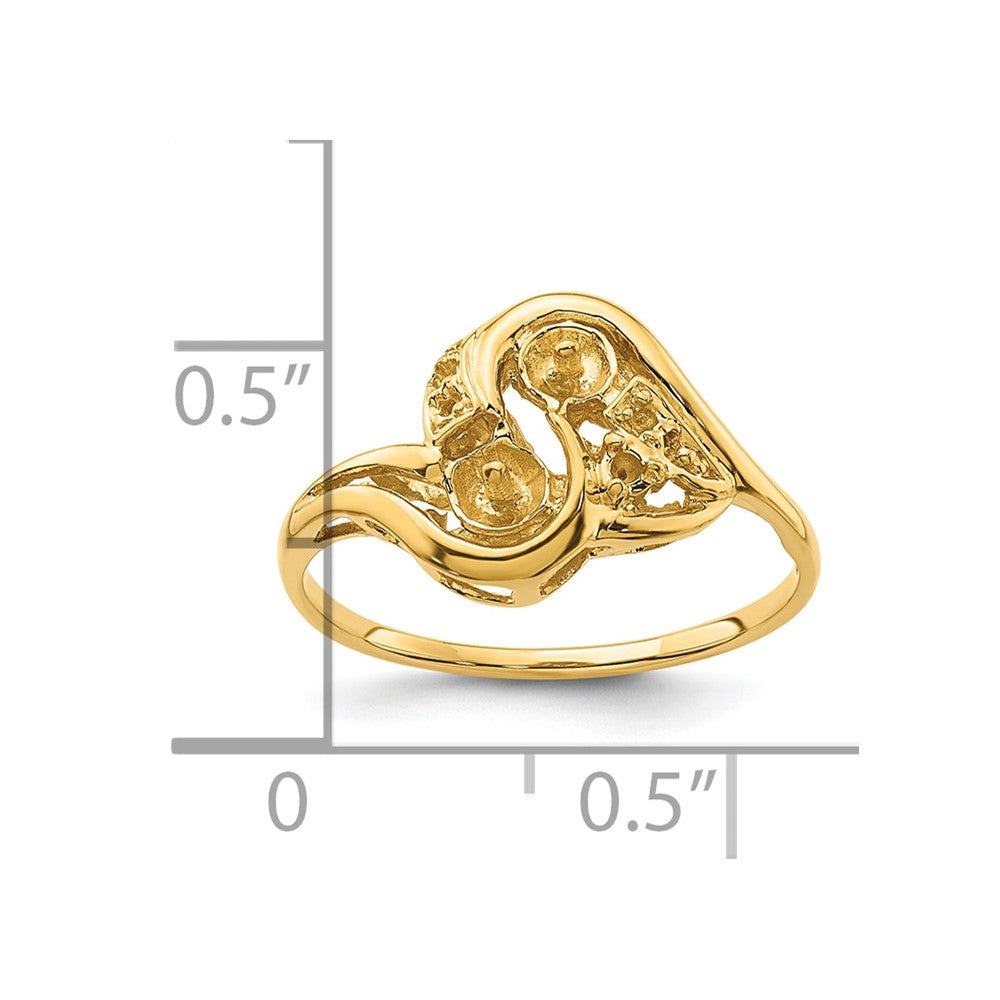 14k 4mm Pearl & Diamond Ring Mounting