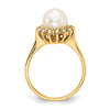 Gold Freshwater Cultured Pearl and Diamond Rings