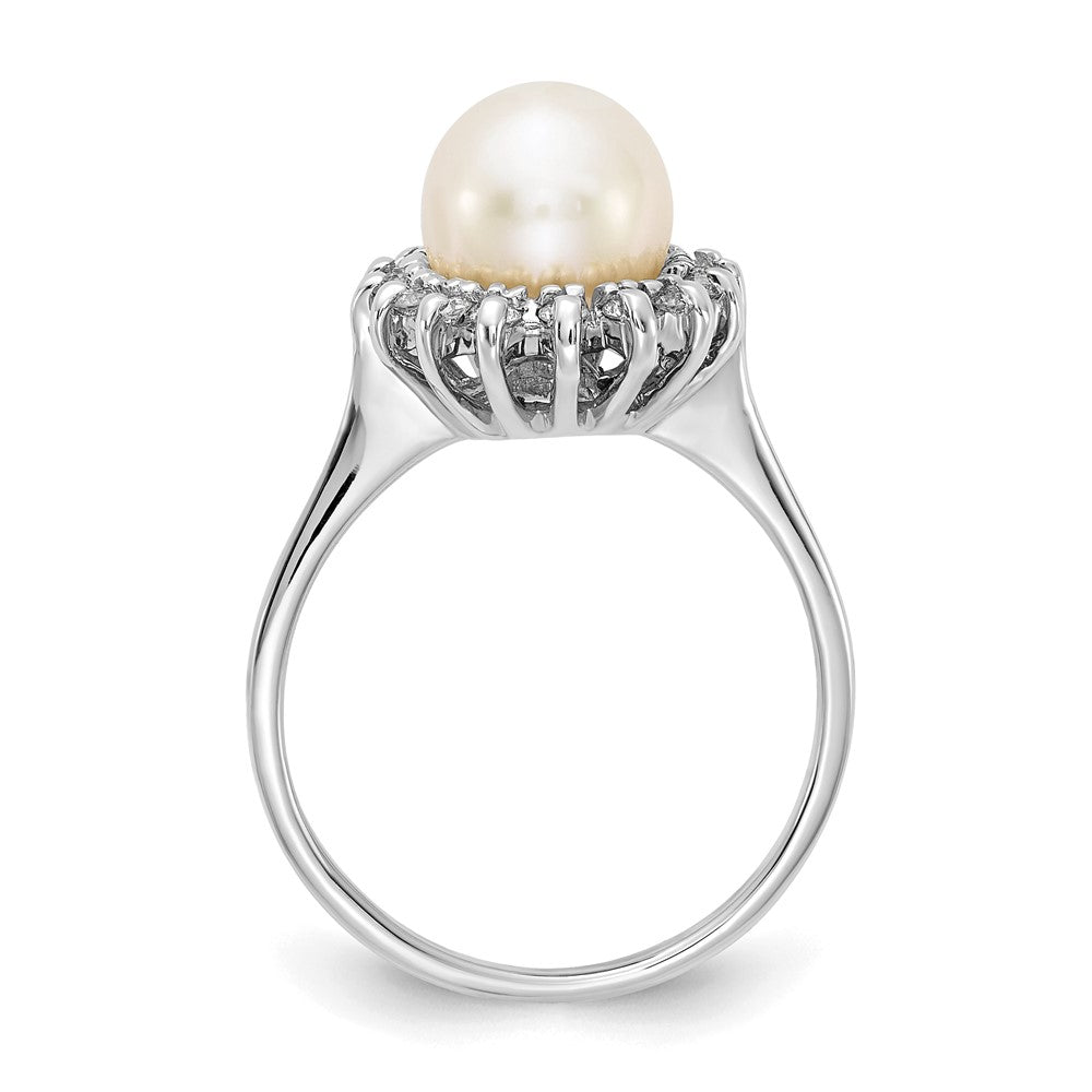 Gold Freshwater Cultured Pearl and Diamond Rings