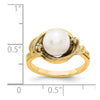 Gold Polished Freshwater Pearl and Diamond Rings