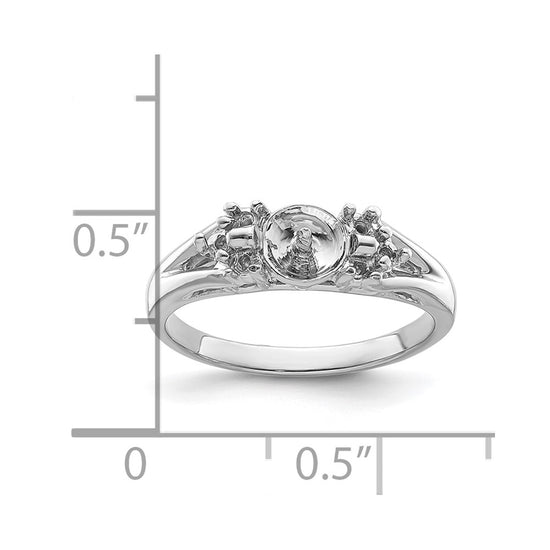 14k White Gold 6mm Pearl & Diamond Ring Mounting