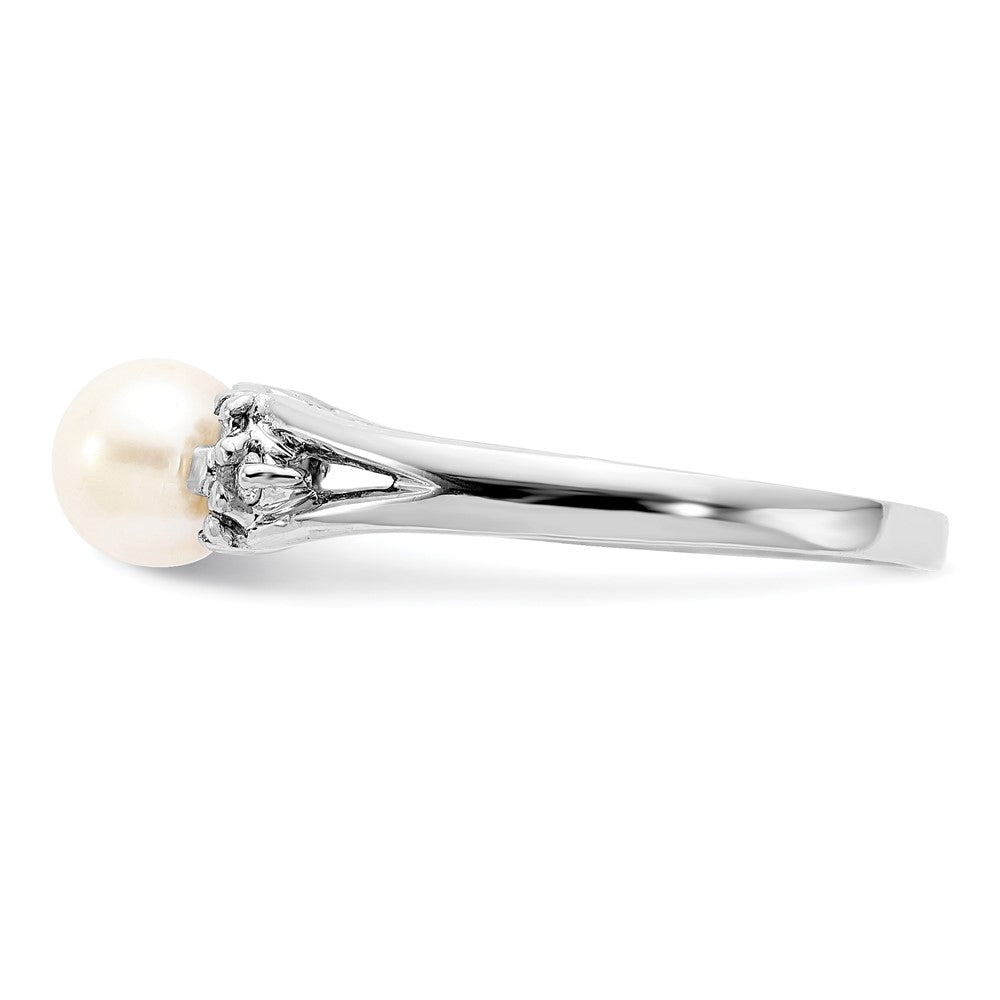 Gold Freshwater Cultured Pearl and Diamond Rings