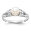 Gold Freshwater Cultured Pearl and Diamond Rings