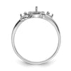 14k White Gold 7mm Pearl & Diamond Ring Mounting