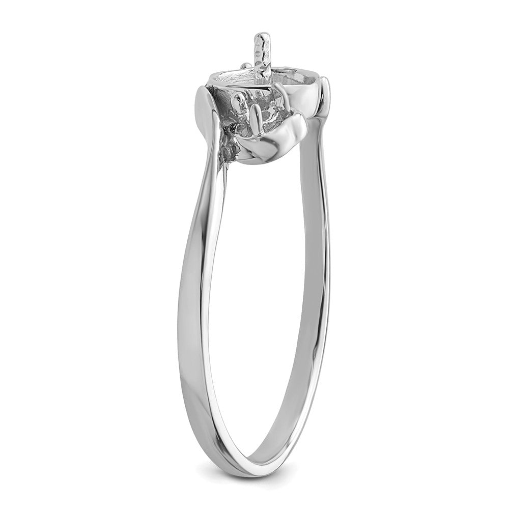 14k White Gold 7mm Pearl & Diamond Ring Mounting