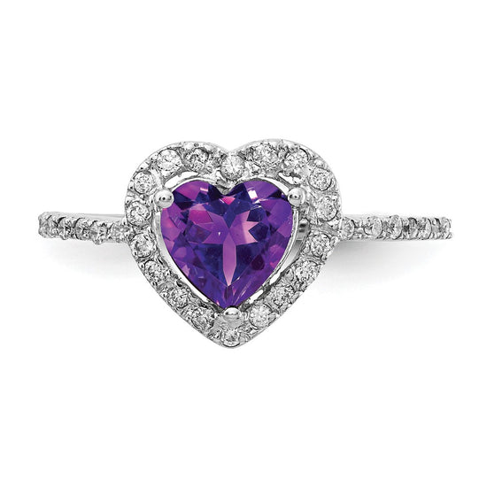6mm Heart Gemstone & Diamond rings