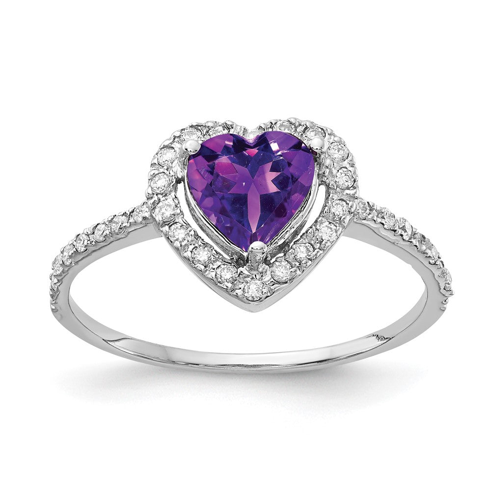 6mm Heart Gemstone & Diamond rings