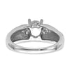 14k White Gold 7x5mm Oval Gemstone / .08ct. Diamond Ring Mounting