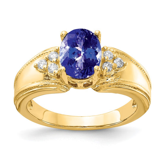 Oval Gemstone & Diamond Rings