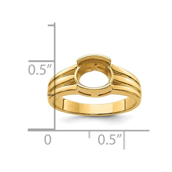 14k 8x6mm Oval Gemstone Ring Mounting