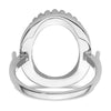 14k White Gold 16x12mm Oval Gemstone Ring Mounting