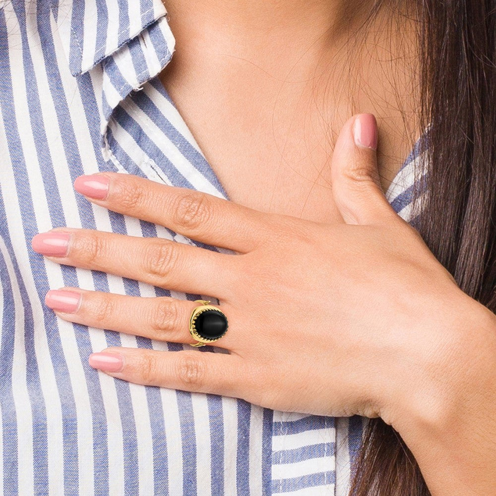 14k 16x12mm Oval Onyx Ring
