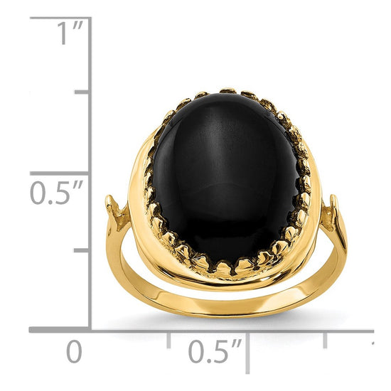 14k 16x12mm Oval Onyx Ring