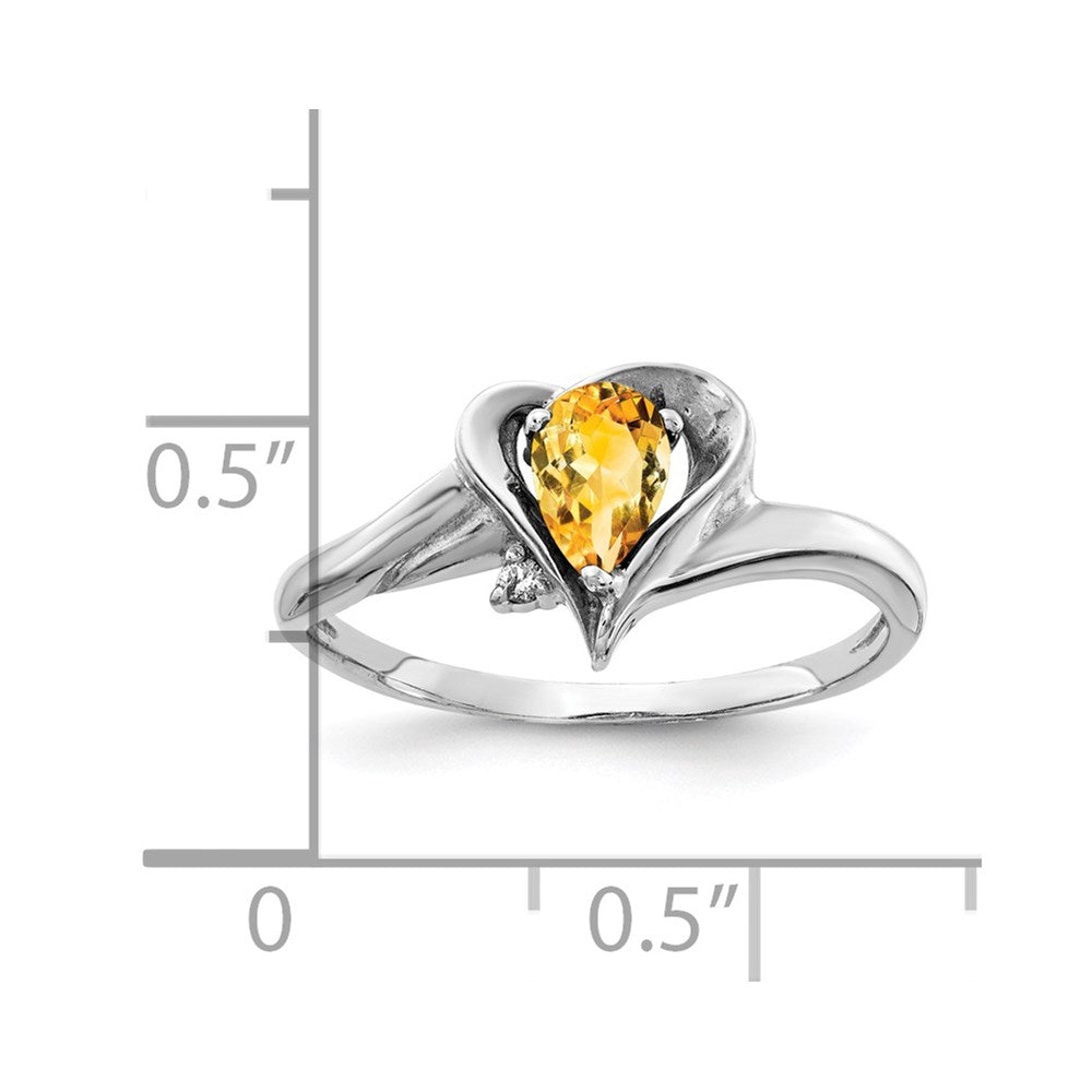 14k White Gold 6x4mm Pear Gemstone & Diamond rings