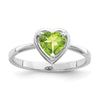 6mm Heart Gemstone rings