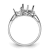 14k White Gold 6mm Heart/4mm Heart Gemstone Ring Mounting