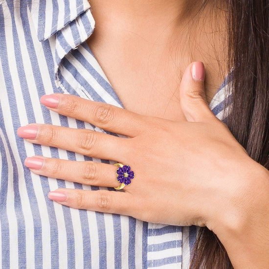 6mm Heart Gemstone & Diamond rings