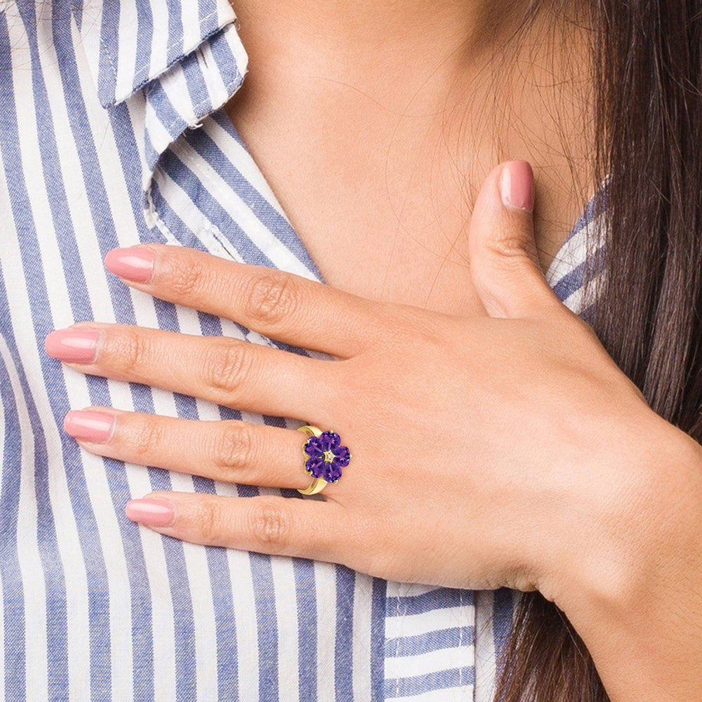 6mm Heart Gemstone & Diamond rings