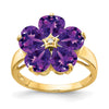 6mm Heart Gemstone & Diamond rings