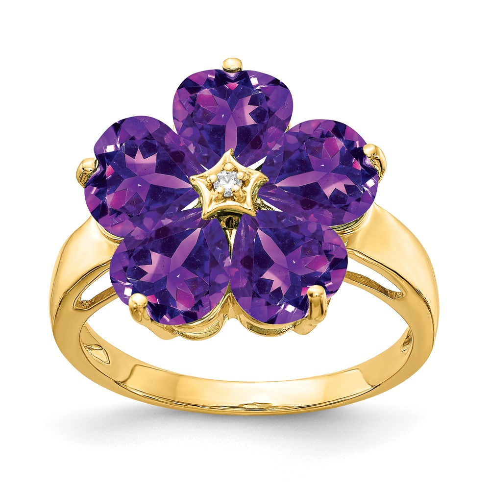 6mm Heart Gemstone & Diamond rings