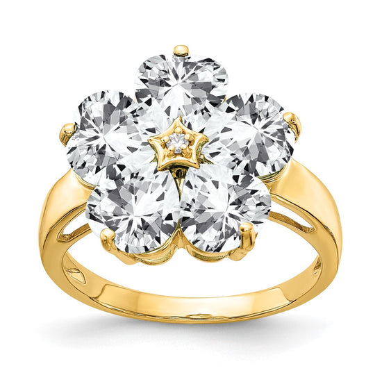 6mm Heart Gemstone & Diamond rings