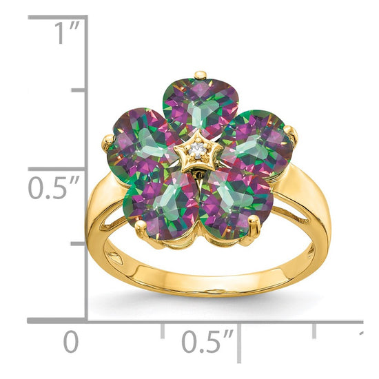 6mm Heart Gemstone & Diamond rings