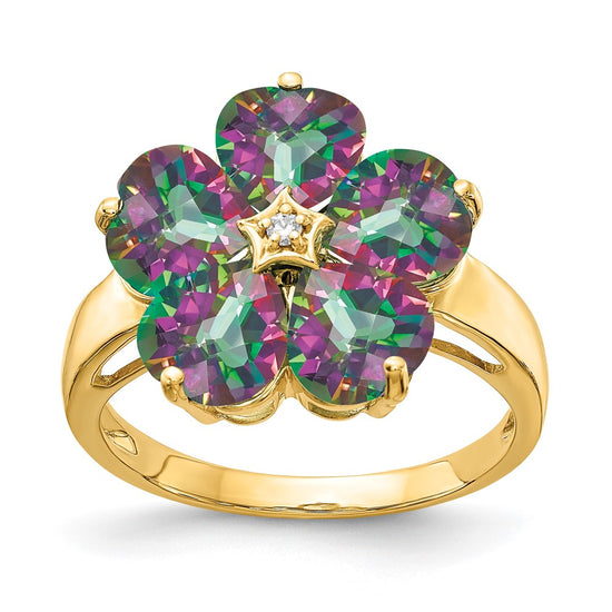 6mm Heart Gemstone & Diamond rings