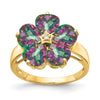 6mm Heart Gemstone & Diamond rings