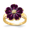 6mm Heart Gemstone & Diamond rings